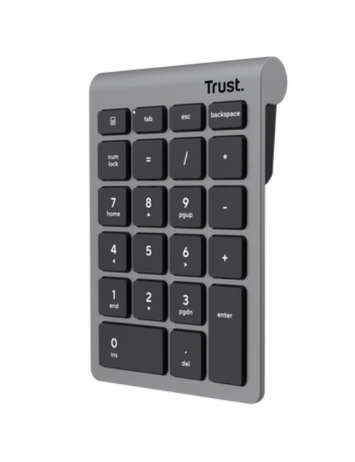 Teclado Numérico Inalámbrico Trust Xalas Wireless/ Plata