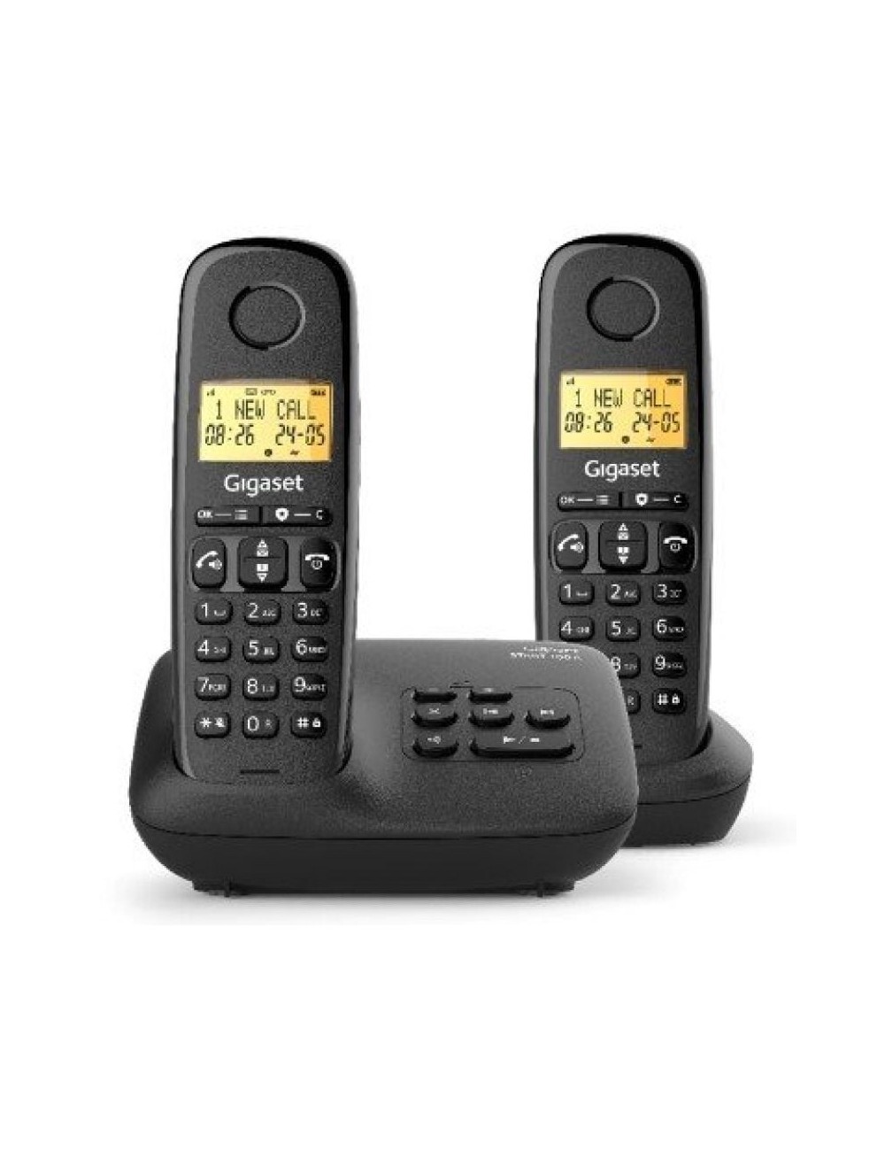 Teléfono Inalámbrico Gigaset Basic 100/ Pack DUO/ Negro