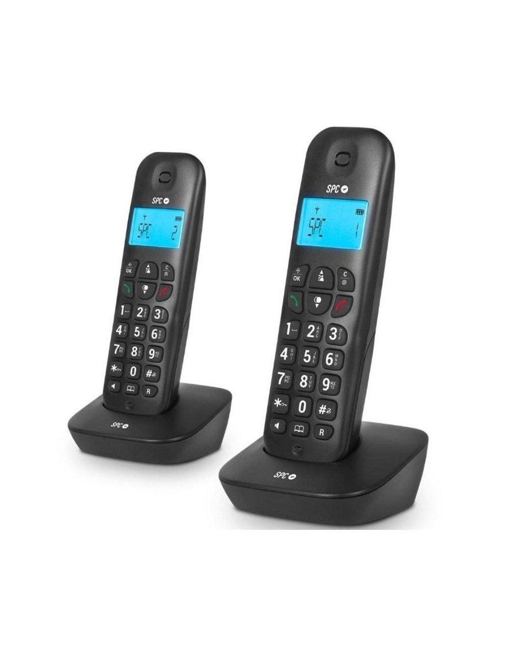 Teléfono Inalámbrico SPC Air Pro Duo 7302N/ Pack DUO/ Negro