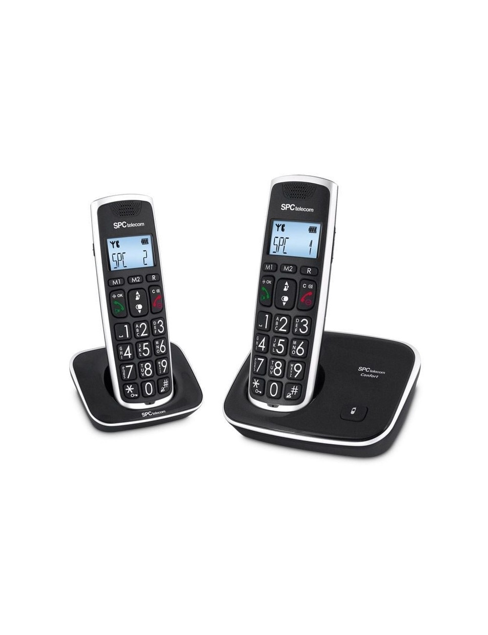 Teléfono Inalámbrico SPC Comfort Kaiser 7609N/ Pack DUO/ Negro