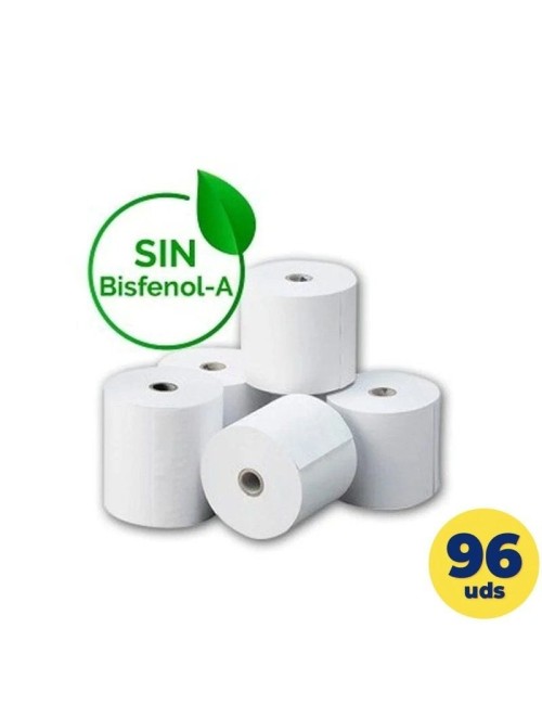 Caja de Rollos de Papel Térmico Genérico 80x55 BPAF/ 80 x 55mm/ 12 paquetes/ 96 unidades