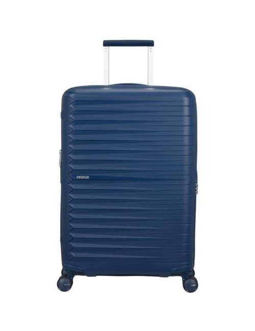 Maleta Mediana American Tourister FastForward Spinner Expansible 68cm/ 68x46x30cm/ 4 Ruedas/ Azul Marino