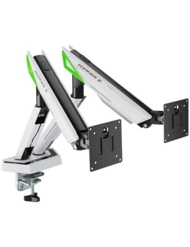 Soporte de Mesa Gaming con Contrapeso para 2 Monitores Aisens DT38TSR-345/ Giratorio/ Inclinable/ hasta 16kg