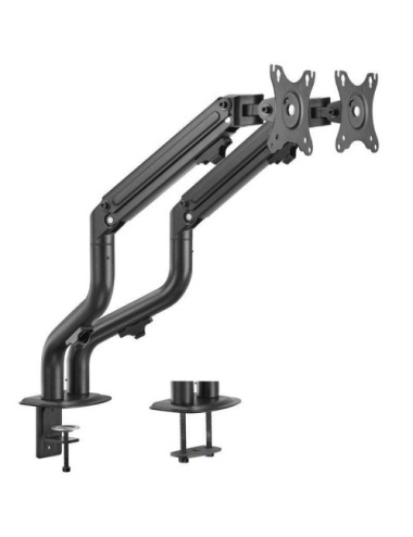 Soporte de Mesa para 2 Monitores Aisens DT32TSR-141/ Giratorio/ Inclinable/ hasta 8kg