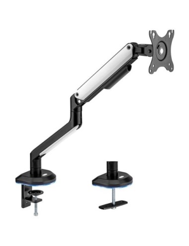 Soporte de Mesa Gaming con Contrapeso para Monitor Aisens DT32TSR-295/ Giratorio/ Inclinable/ hasta 9kg/ con Iluminación RGB