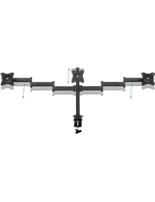 Soporte de Mesa para 3 Monitores TooQ DB1327TN-B/ Giratorio/ Inclinable/ hasta 8kg