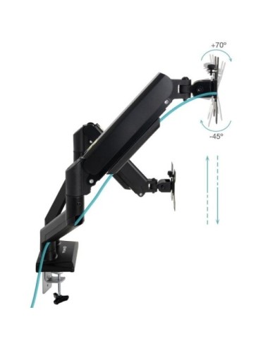 Soporte de Mesa para 2 Monitores TooQ DB1434TNR-B/ Giratorio/ Inclinable/ hasta 10kg