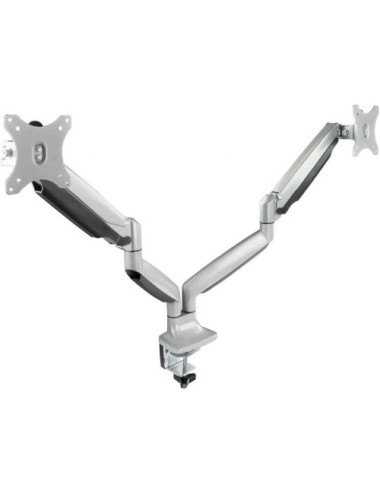 Soporte de Mesa para 2 Monitores TooQ DB3132TNR-S/ Giratorio/ Inclinable/ hasta 9kg
