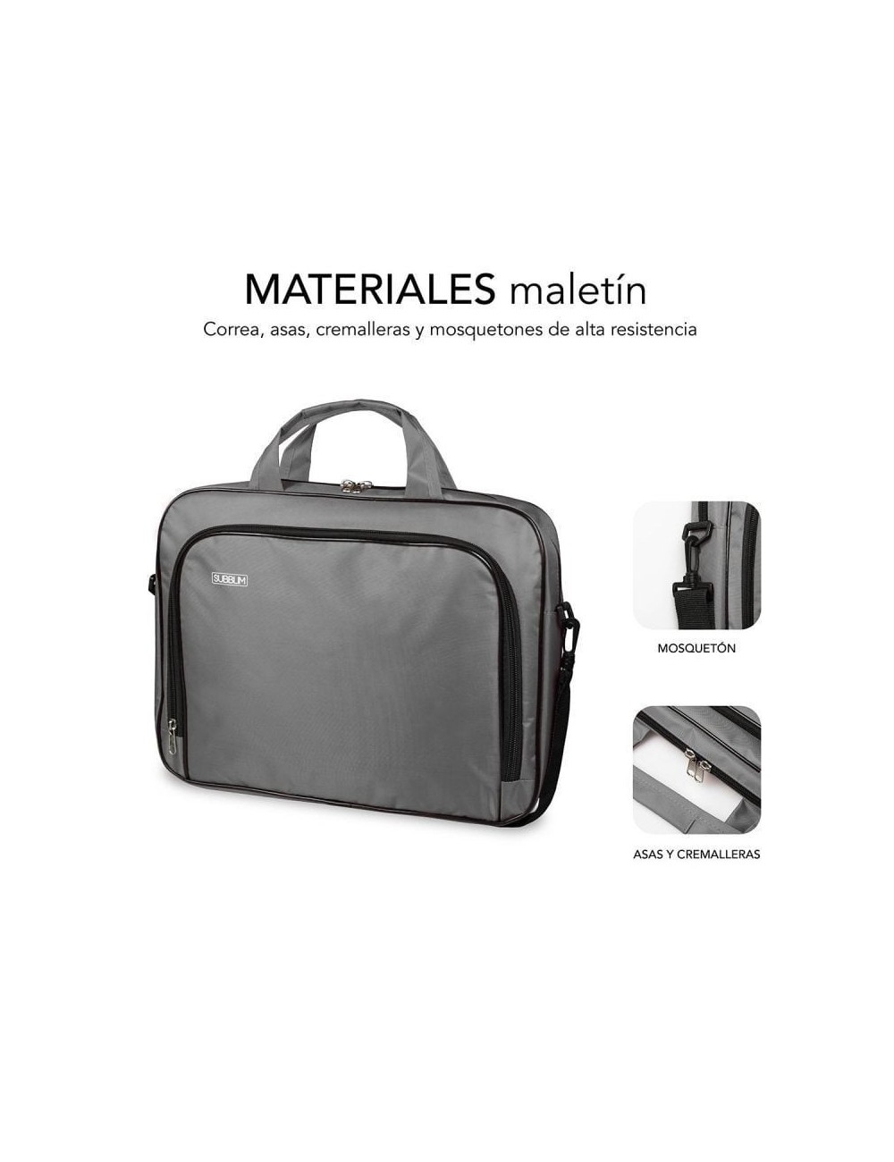 Maletín Subblim Oxford para Portátiles hasta 14'/ Gris