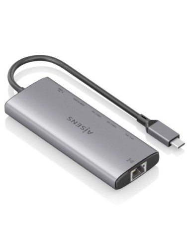 Docking USB Tipo-C Aisens ASUC-6P030-GR/ 1xHDMI 4K/ 1xUSB/ 2xUSB Tipo-C/ 1xRJ45/ 1xUSB Tipo-C PD/ Gris