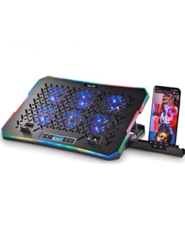 Soporte Refrigerante NGS Hero Stand para Portátiles hasta 15.6'/ Iluminación LED