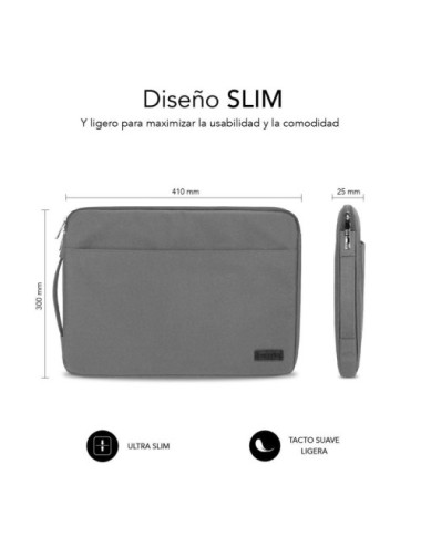 Funda Subblim Urban Laptop Sleeve para Portátiles hasta 15.6'/ Gris