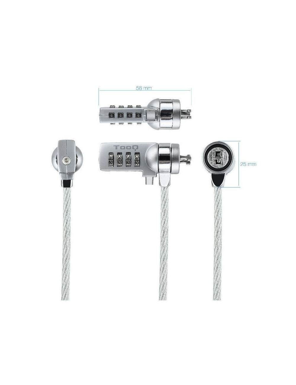 Cable de Seguridad para Portátiles TooQ TQCLKC0015/ 1.5m