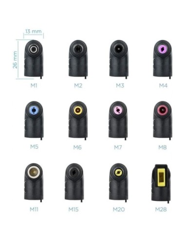 Cargador de Portátil TooQ TQLC-90BS02AT/ 90W/ 2xUSB/ Automático/ 12 Conectores/ Voltaje 12-20V