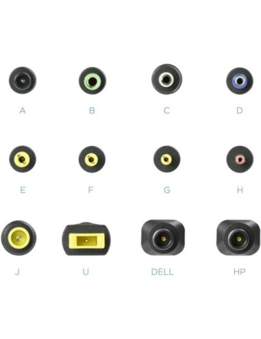 Cargador de Portátil TooQ TQLC-90BS02M/ 1xUSB/ 90W/ Manual/ 12 Conectores/ Voltaje 15-24V