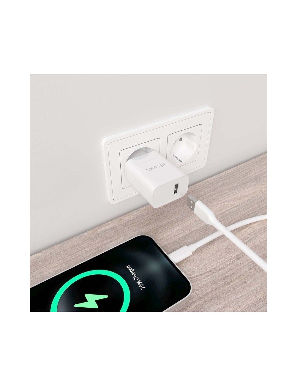 Cargador de Pared Aisens A110-0853/ 1xUSB/ 10.5W