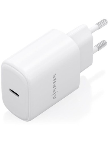Cargador de Pared GaN Aisens A110-0975/ 1xUSB Tipo-C/ 30W/ Blanco