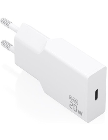 Cargador de Pared GaN Aisens A110-0997/ 1xUSB Tipo-C/ 20W/ Blanco