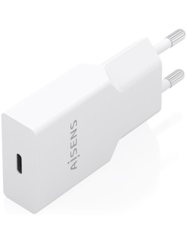 Cargador de Pared GaN Aisens A110-0999/ 1xUSB Tipo-C/ 25W/ Blanco