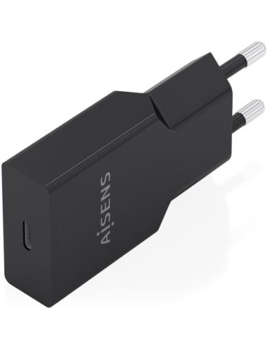 Cargador de Pared GaN Aisens A110-1004/ 1xUSB Tipo-C/ 30W/ Negro