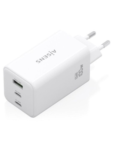 Cargador de Pared GaN Aisens ASCH-100W3P051-W/ 2xUSB Tipo-C/ 1xUSB/ 100W