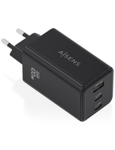 Cargador de Pared GaN Aisens ASCH-100W3P052-BK/ 2xUSB Tipo-C/ 1xUSB/ 100W