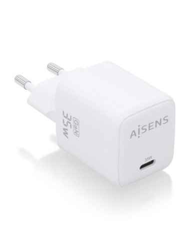 Cargador de Pared GaN Aisens ASCH-35W1P016-W/ 1xUSB Tipo-C/ 35W