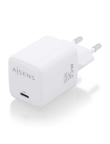 Cargador de Pared GaN Aisens ASCH-35W1P016-W/ 1xUSB Tipo-C/ 35W