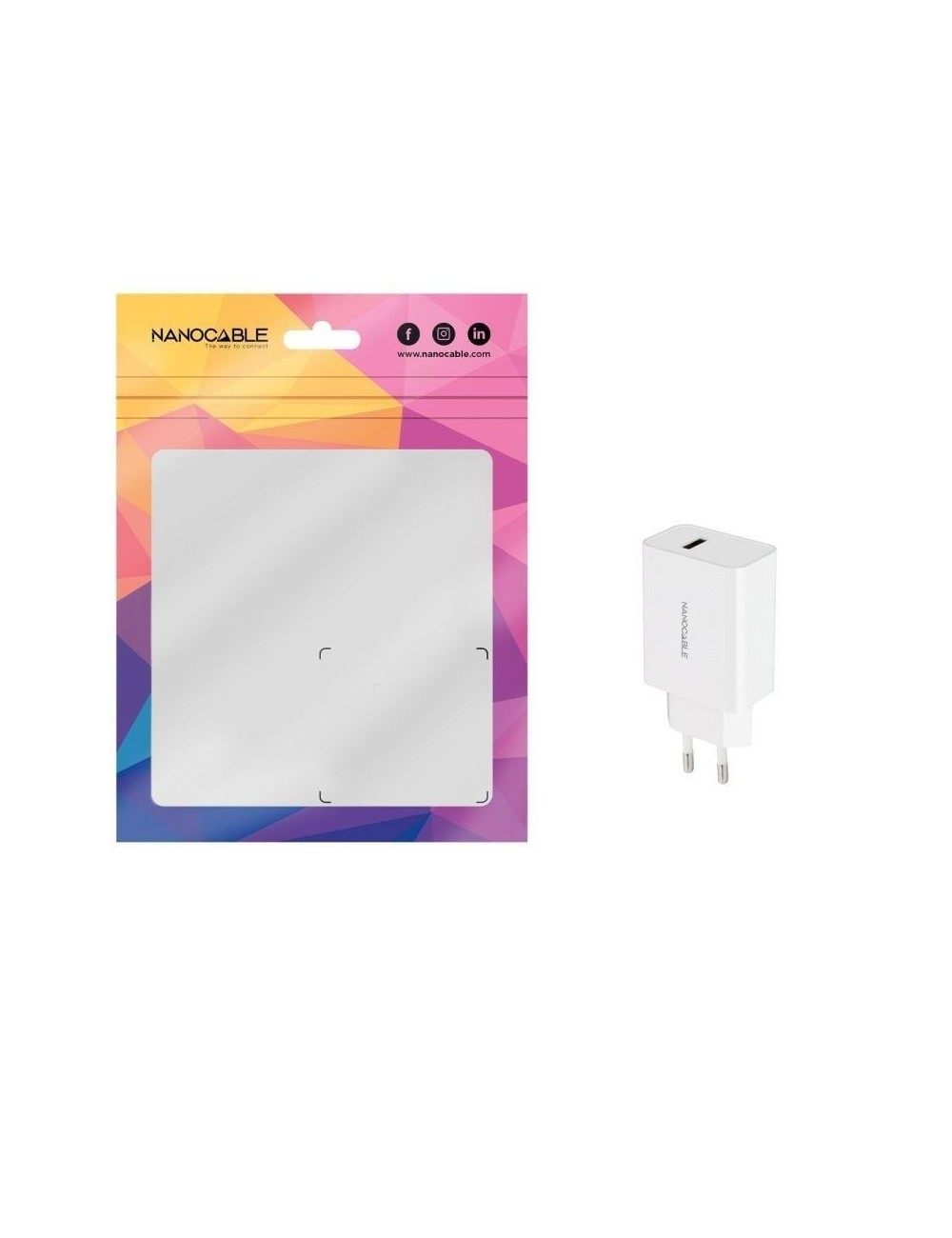 Cargador de Pared Nanocable 10.10.2003/ 1xUSB/ 10W/ Blanco