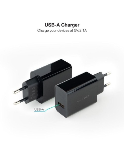 Cargador de Pared Nanocable 10.10.2004/ 1xUSB/ 10W/ Negro