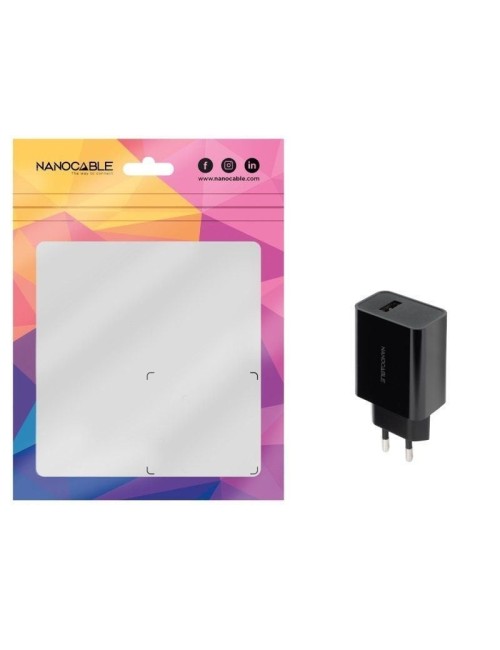 Cargador de Pared Nanocable 10.10.2004/ 1xUSB/ 10W/ Negro
