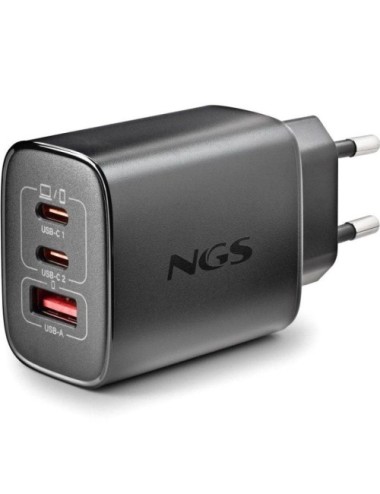 Cargador de Pared GaN NGS Era 65W/ 2xUSB Tipo-C/ 1xUSB/ 65W