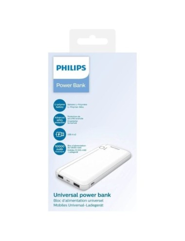 Powerbank 10000mAh Philips DLP1810NW/62/ Blanca
