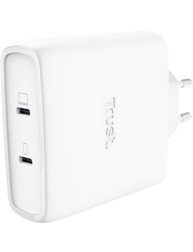 Cargador de Pared GaN Trust Maxo 100W/ 2xUSB Tipo-C/ Incluye Cable USB Tipo-C/ 100W