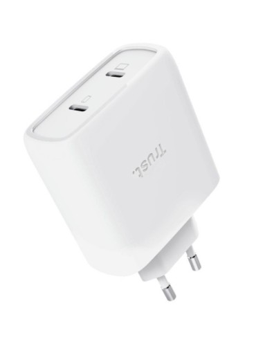 Cargador de Pared GaN Trust Maxo 65W 25526/ 2xUSB Tipo-C/ Incluye Cable USB Tipo-C/ 65W