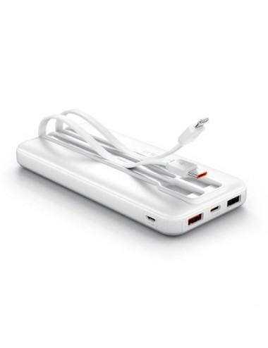 Powerbank 10000mAh Vention FHOW0/ 22.5W/ Blanca/ Incluye Cable USB Tipo-C y Lightning