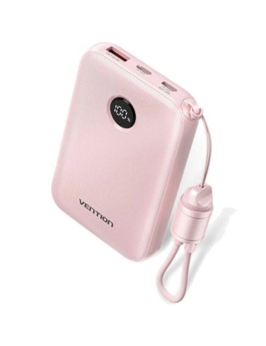 Powerbank 10000mAh Vention FKAP0-C/ 22.5W/ Rosa/ Incluye Cable USB Tipo-C