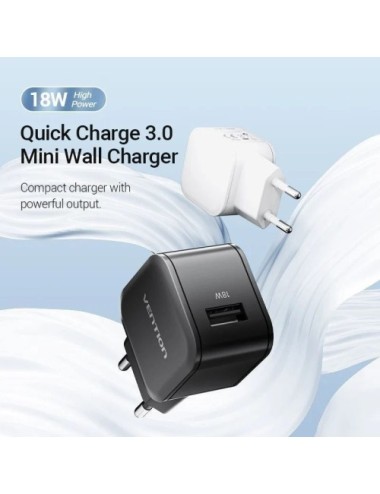 Cargador de Pared GaN Vention FEKW0-EU/ 1xUSB/ 18W