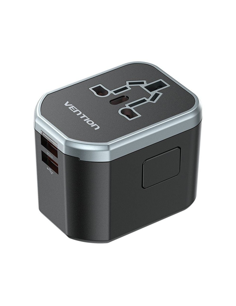 Cargador de Pared Universal para Viaje Vention FJCB0/ Toma de Corriente Universal/ 1xUSB Tipo-C/ 2xUSB/ 20W