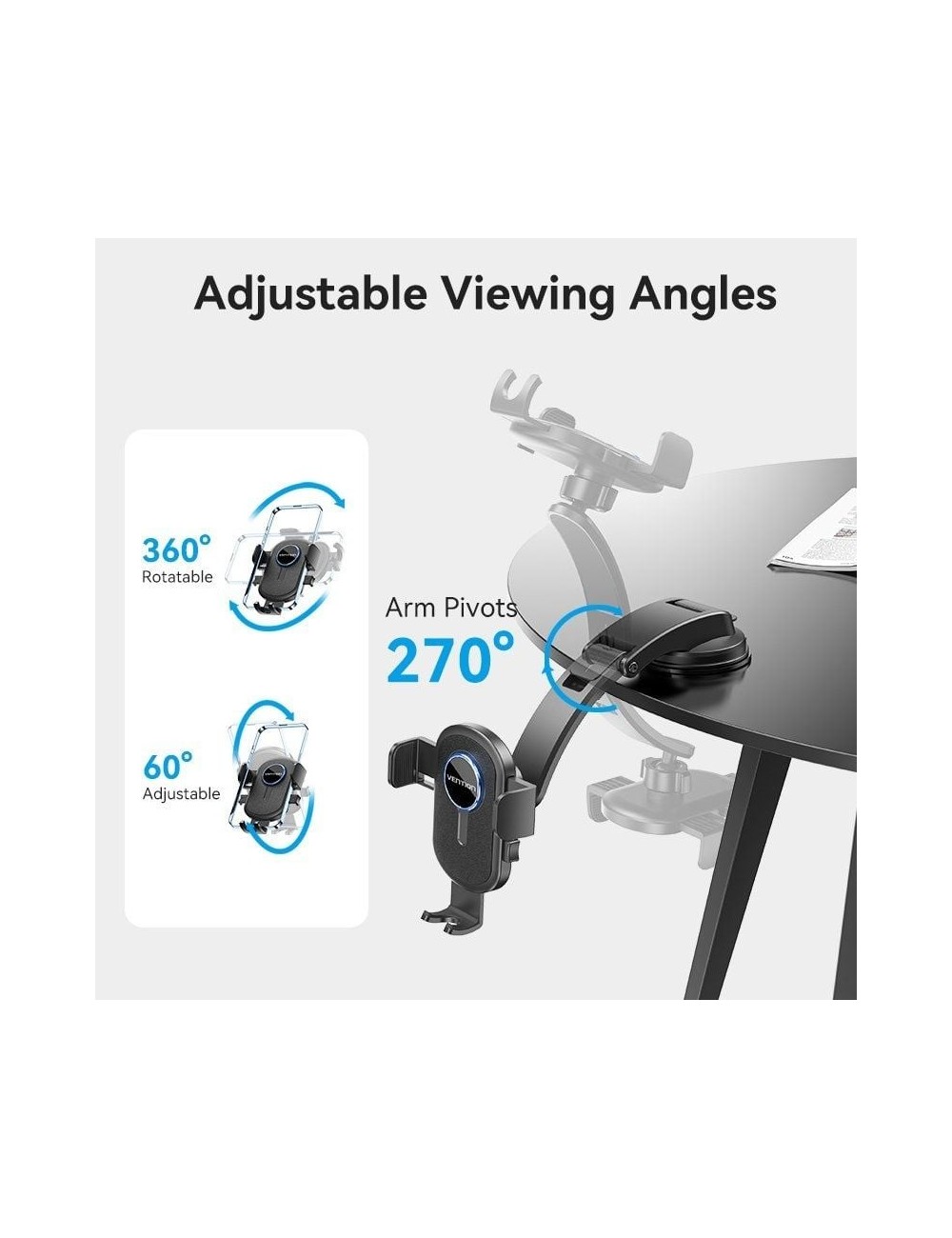 Soporte de Smartphone para Coche Vention KSCB0/ Negro