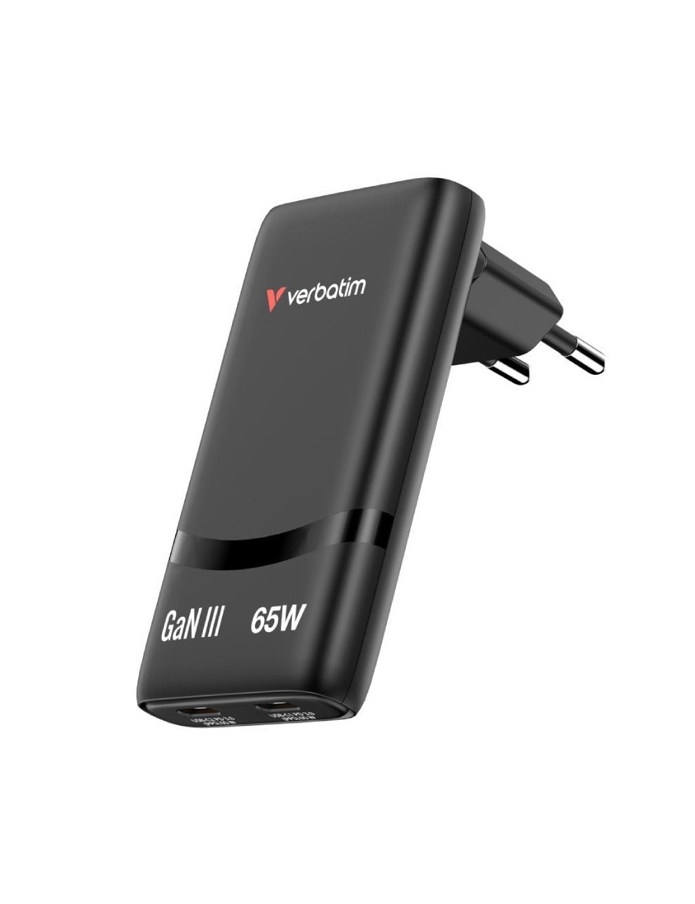 Cargador de Pared GaN Verbatim Fold 'n' Go/ 2xUSB Tipo-C/ 65W