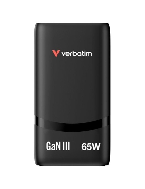 Cargador de Pared GaN Verbatim Fold 'n' Go/ 2xUSB Tipo-C/ 65W