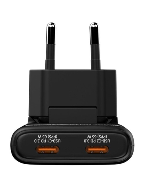 Cargador de Pared GaN Verbatim Fold 'n' Go/ 2xUSB Tipo-C/ 65W