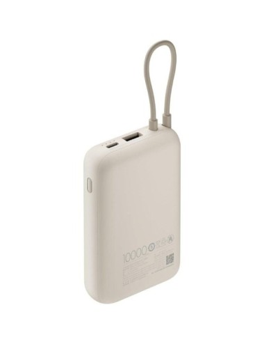 Powerbank 10000mAh Xiaomi Power Bank Integrated Cable/ 22.5W/ Beige/ Incluye Cable USB Tipo-C