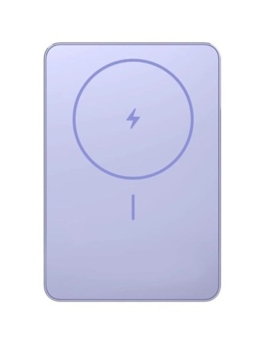 Powerbank 5000mAh Xiaomi Super Slim Magnetic Power Bank 5000/ Wireless/ Púrpura/ Incluye Cable USB Tipo-C