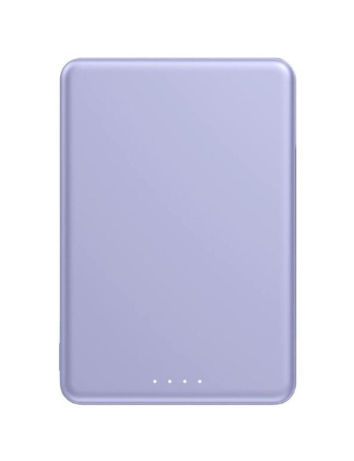 Powerbank 5000mAh Xiaomi Super Slim Magnetic Power Bank 5000/ Wireless/ Púrpura/ Incluye Cable USB Tipo-C