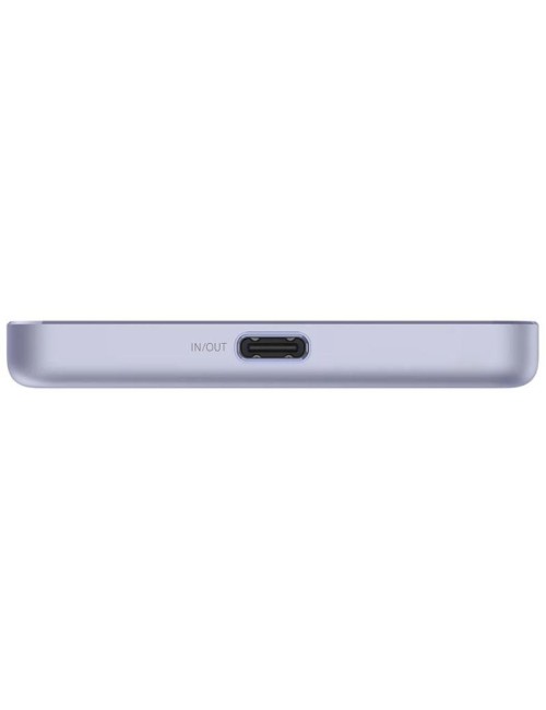 Powerbank 5000mAh Xiaomi Super Slim Magnetic Power Bank 5000/ Wireless/ Púrpura/ Incluye Cable USB Tipo-C