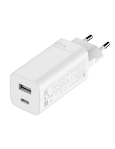 Cargador de Pared GaN Xiaomi Mi 65W Fast Charger 1xUSB Tipo-C/ 1xUSB A/ 65W