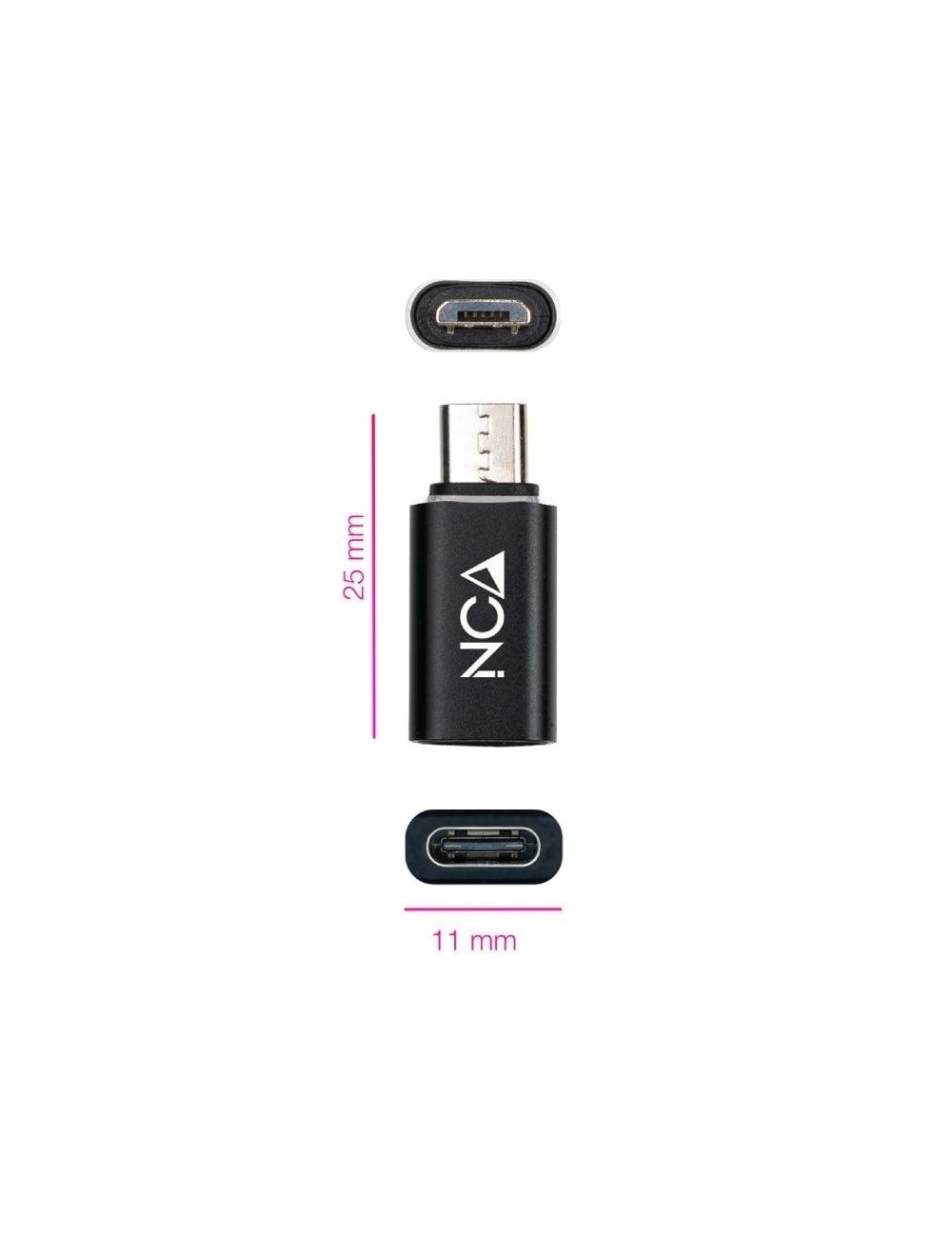 Adaptador Nanocable 10.02.0014/ MicroUSB Macho - USB Tipo-C Hembra