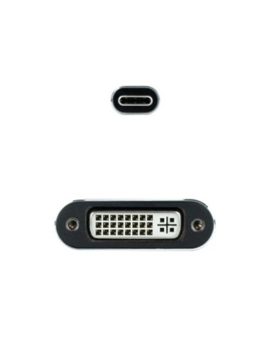 Cable Conversor Nanocable 10.16.4103-G/ USB Tipo-C Macho - DVI-D (24+1) Hembra/ 15cm/ Gris